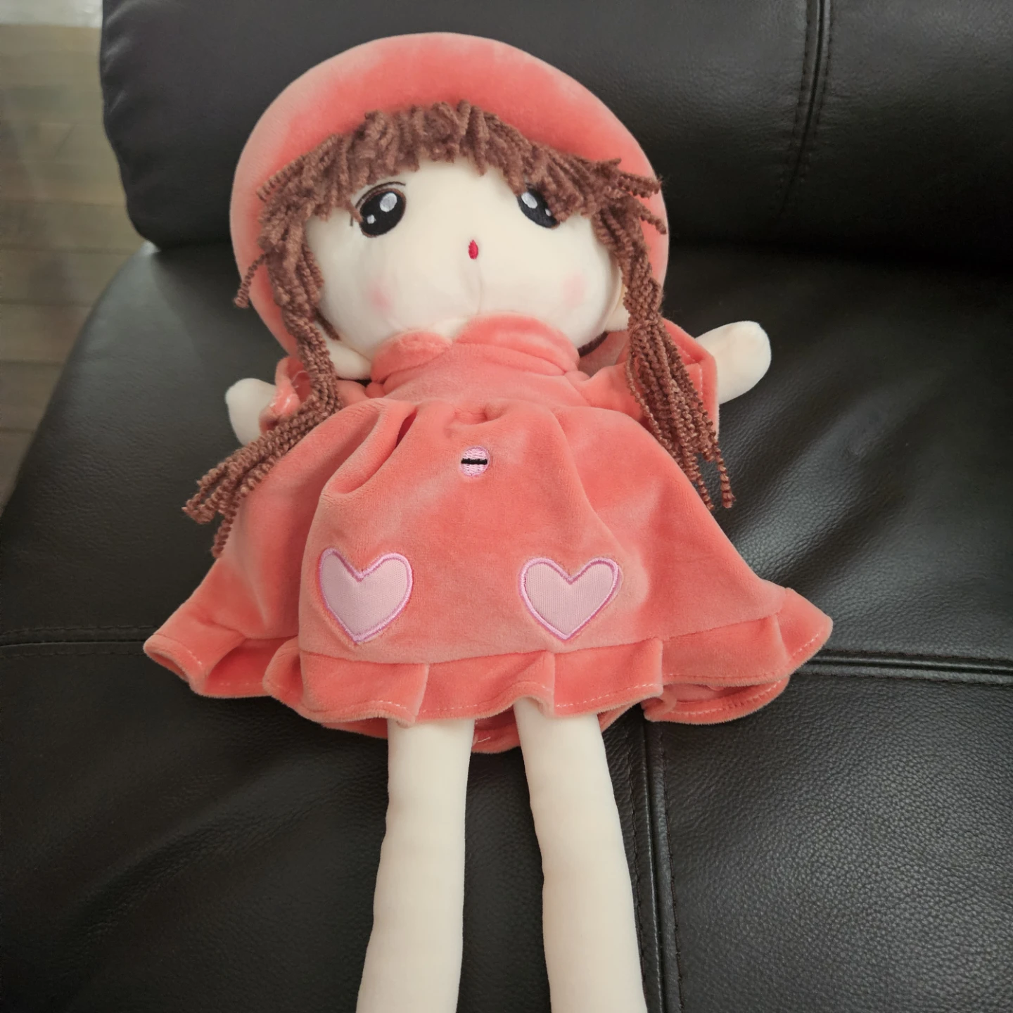 Brand new Plush Doll Toy - Pink Dress with Hearts
