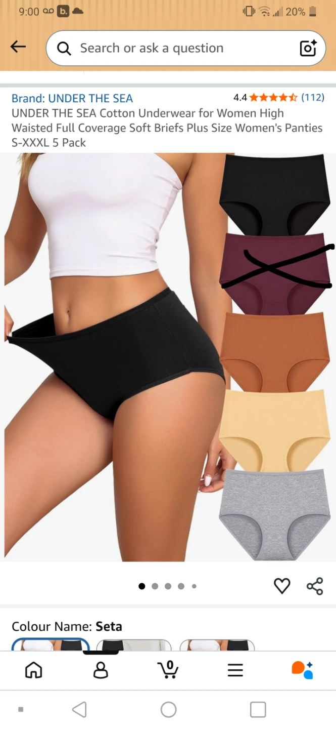 Women's High Waist Cotton Briefs - 4 Pack Size small