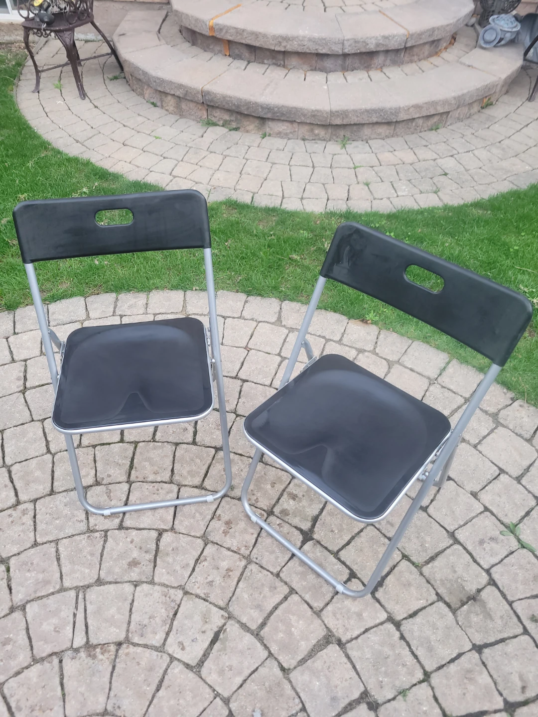 Set of 2 Black Folding Chairs