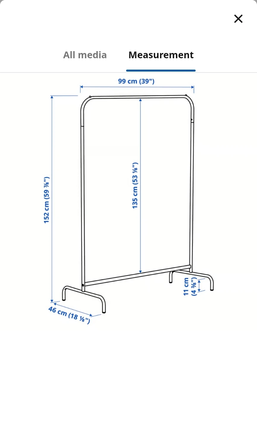 IKEA Mulig White Garment Rack