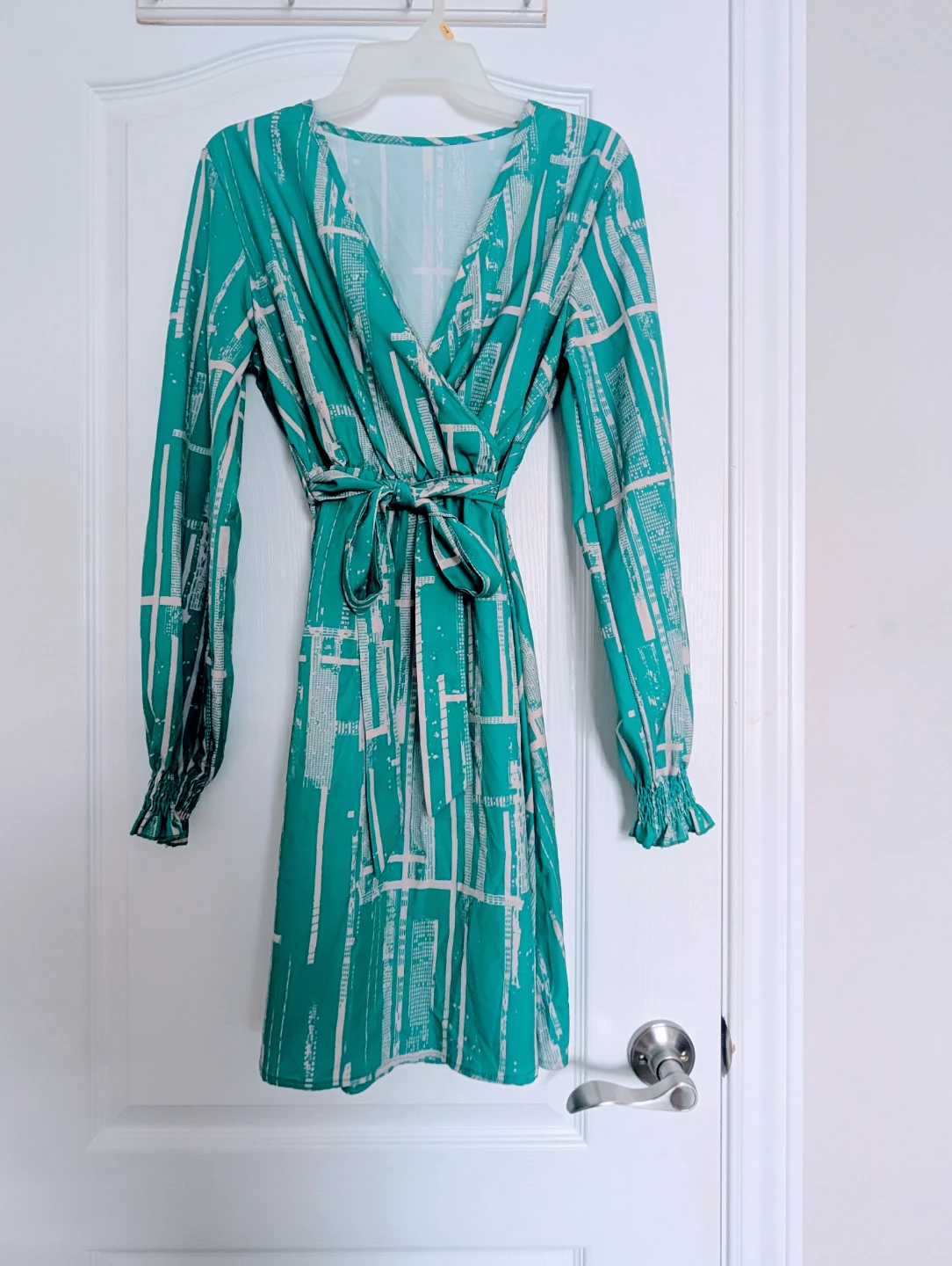 Green Patterned  Dress