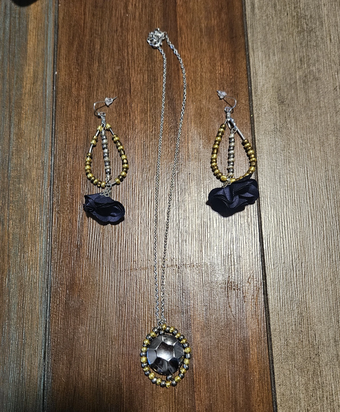 Hand made earrings and necklace set