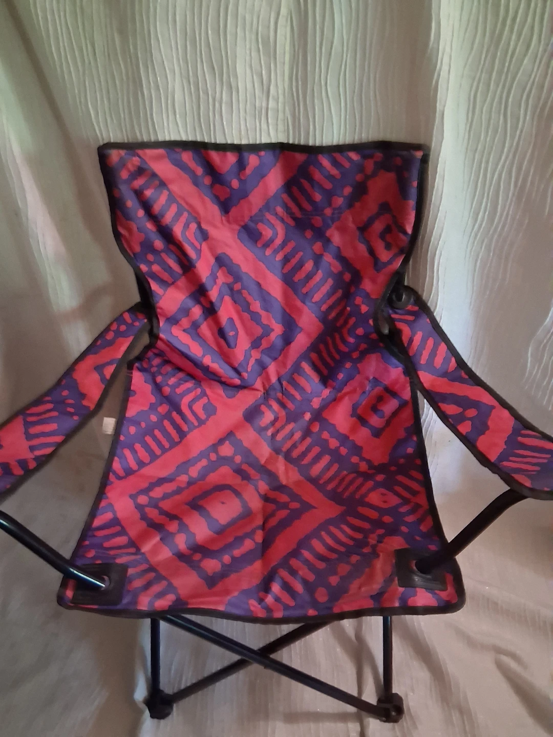 Folding Camp Chair with Pink and Purple Pattern