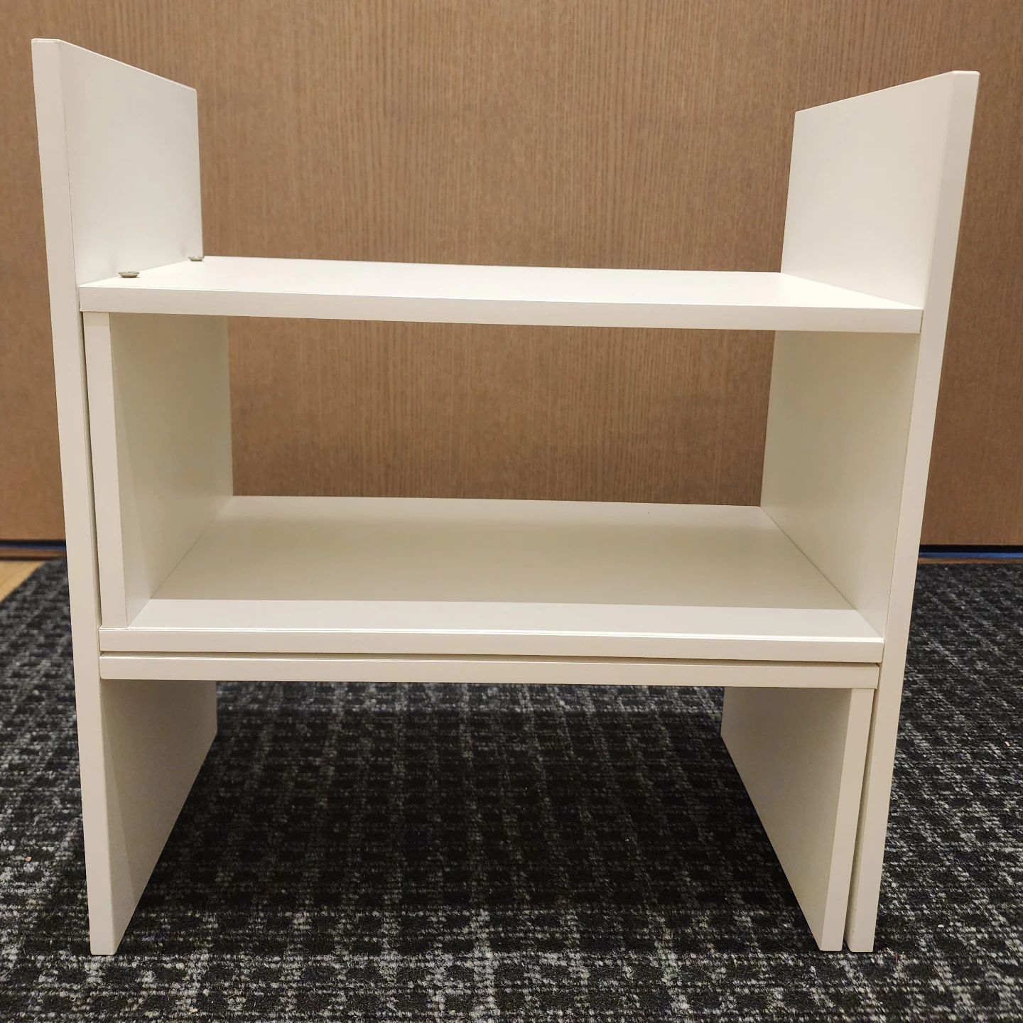 White Rolling Laundry Basket with Handle and Desk Organizer
