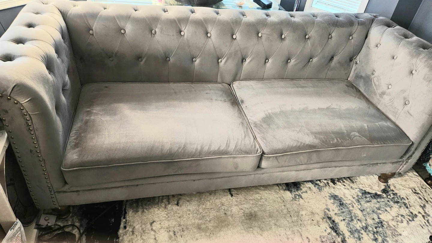 Grey Tufted Chesterfield Sofa - photo 2
