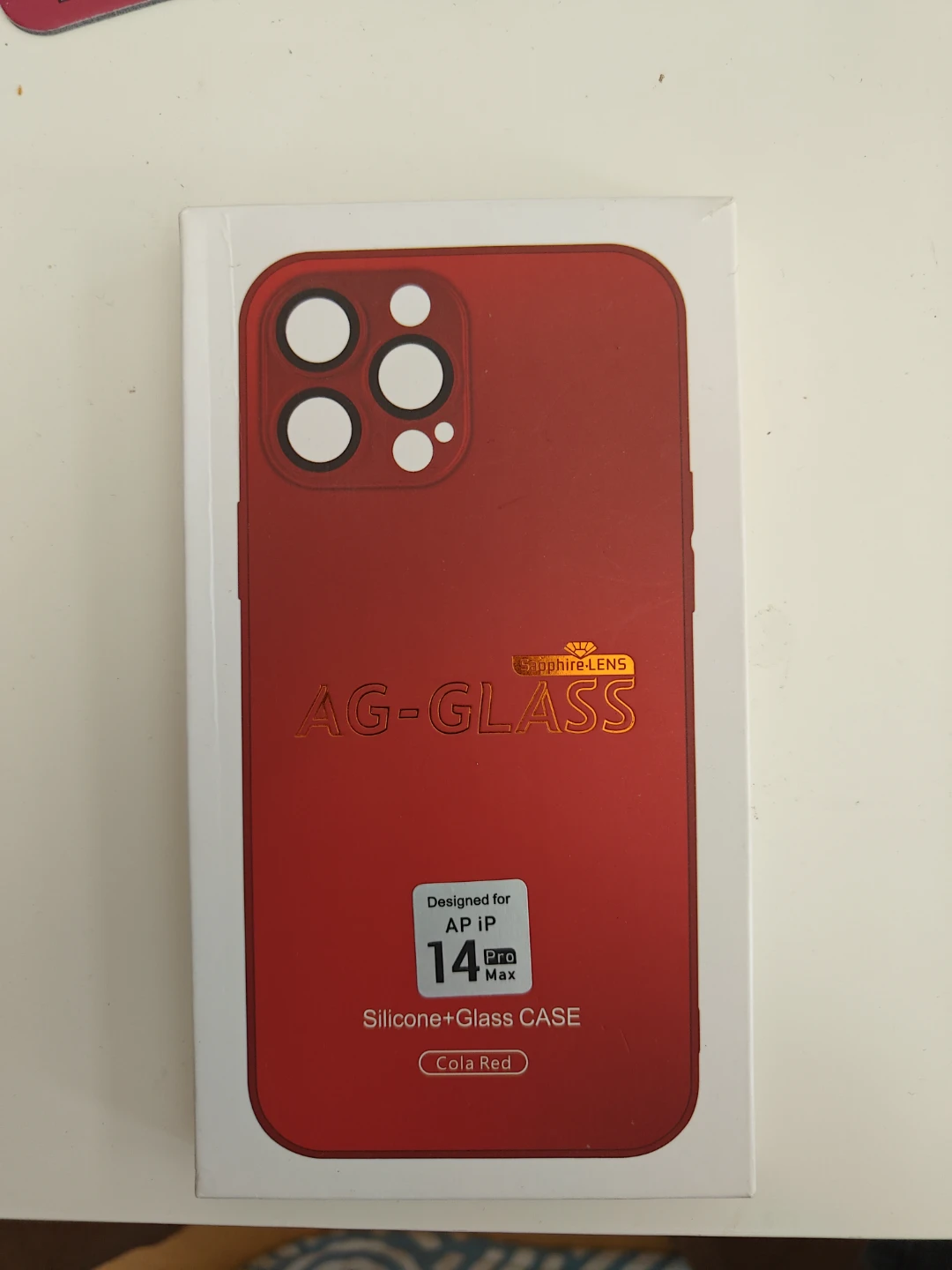 AG-GLASS Silicone+Glass Case for iPhone 14 Pro Max - Cola Red - photo 2