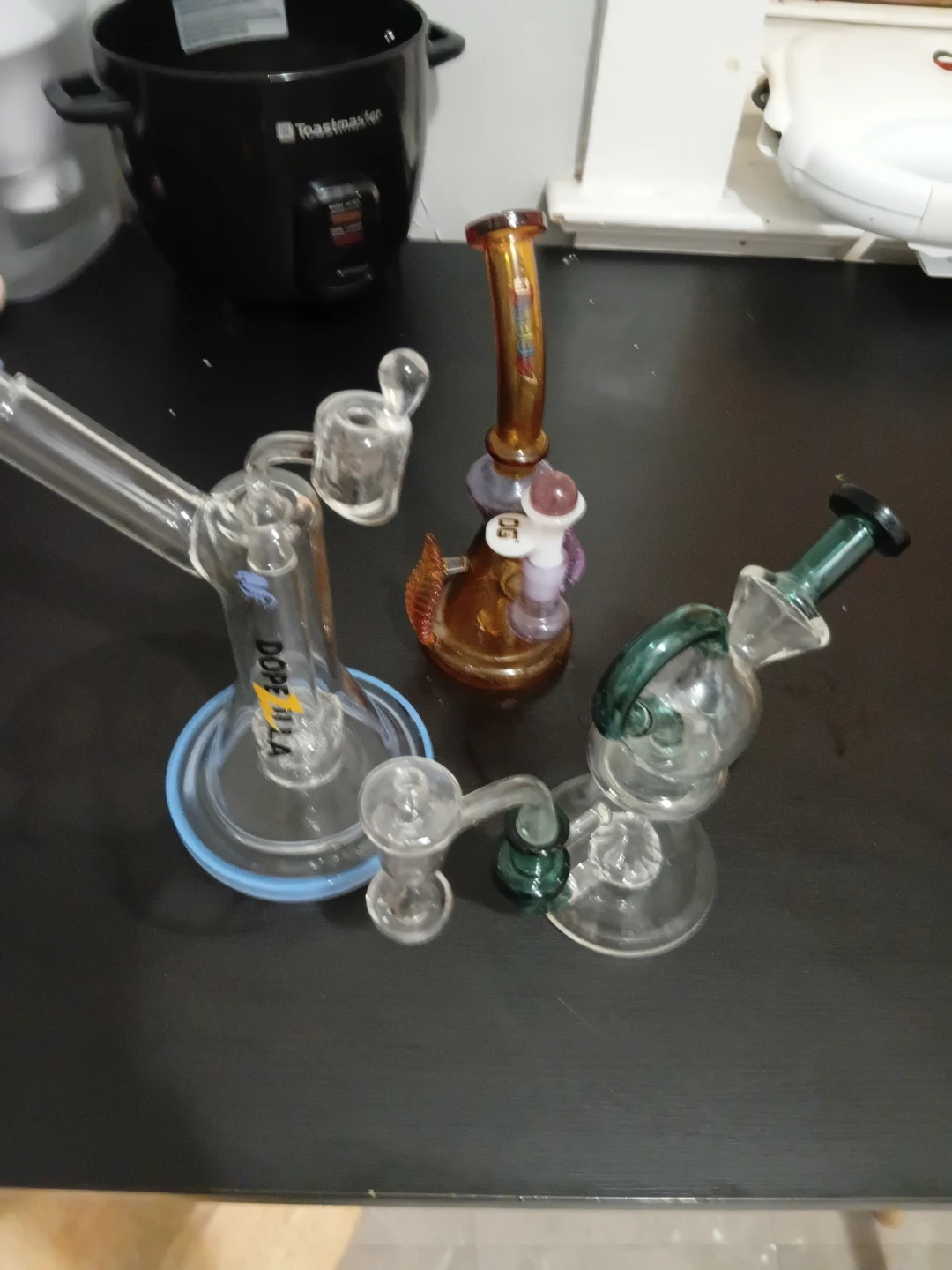 Glass Water Pipes Bongs - Set of 3