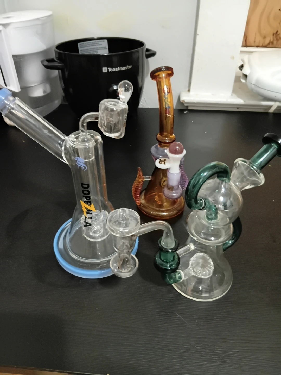 Glass Water Pipes Bongs - Set of 3 - photo 2