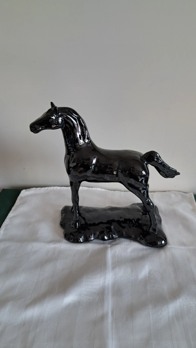 Rare BMP Ceramic Black Horse Figurine