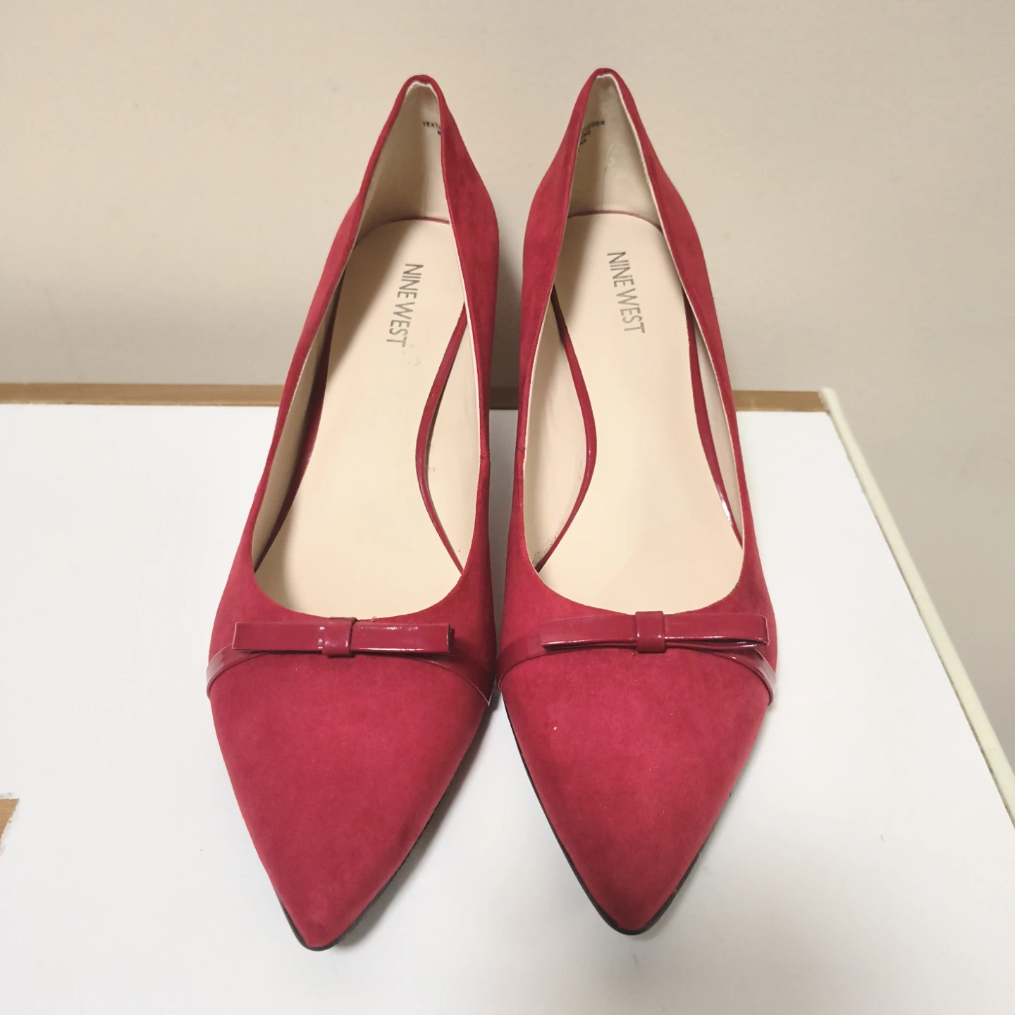Nine West Red Suede Pointed Toe Heels - photo 2
