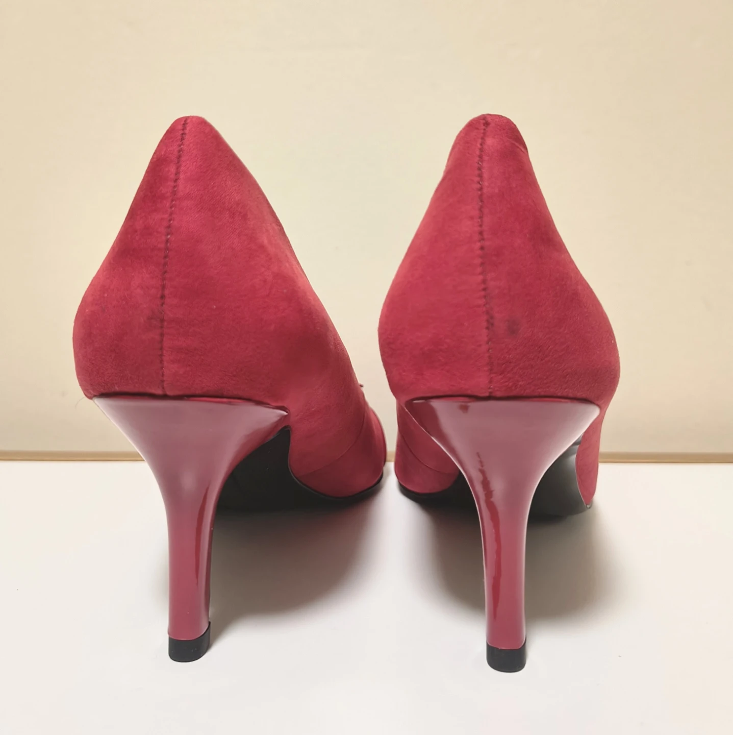 Nine West Red Suede Pointed Toe Heels - photo 3
