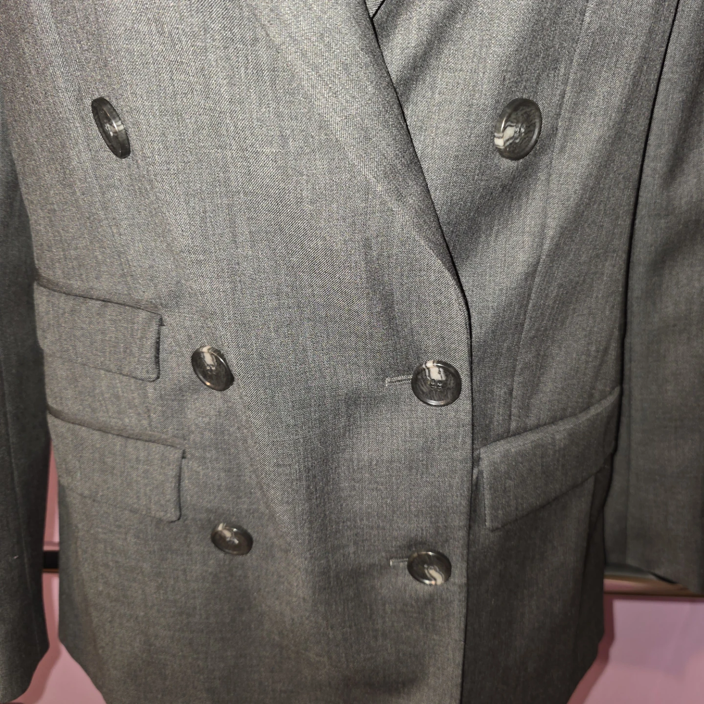 COS Double-Breasted Wool Blazer Grey Size 2 - photo 4