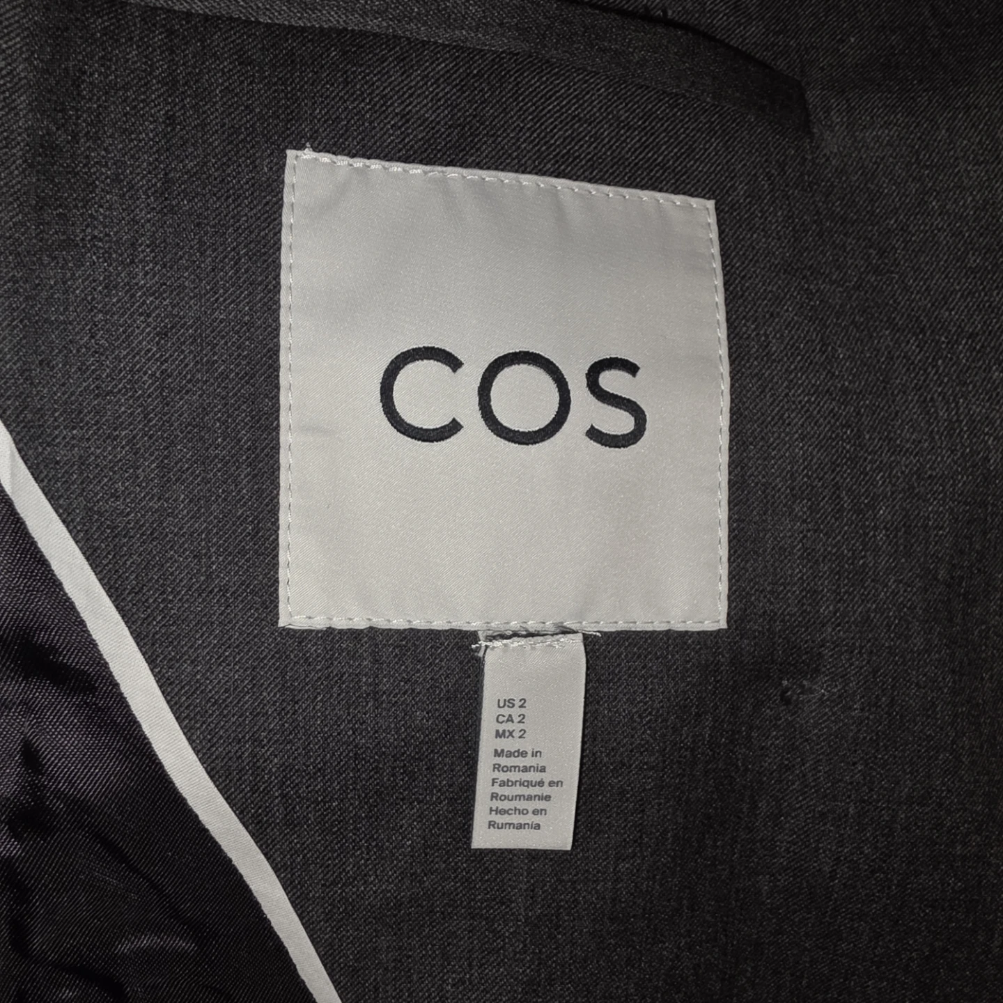 COS Double-Breasted Wool Blazer Grey Size 2 - photo 5