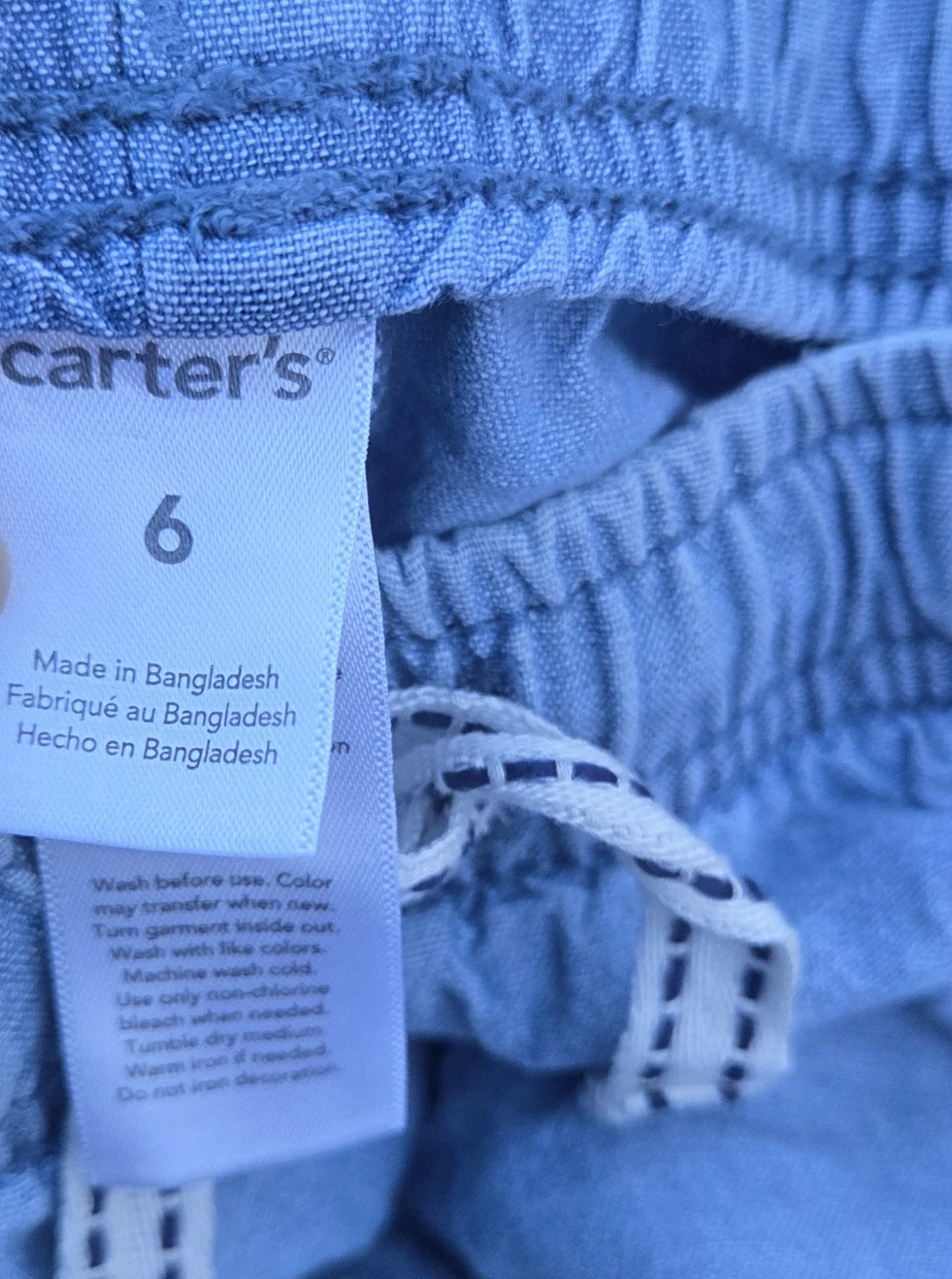 Carter's Light Wash Denim Shorts Size 6 - photo 3