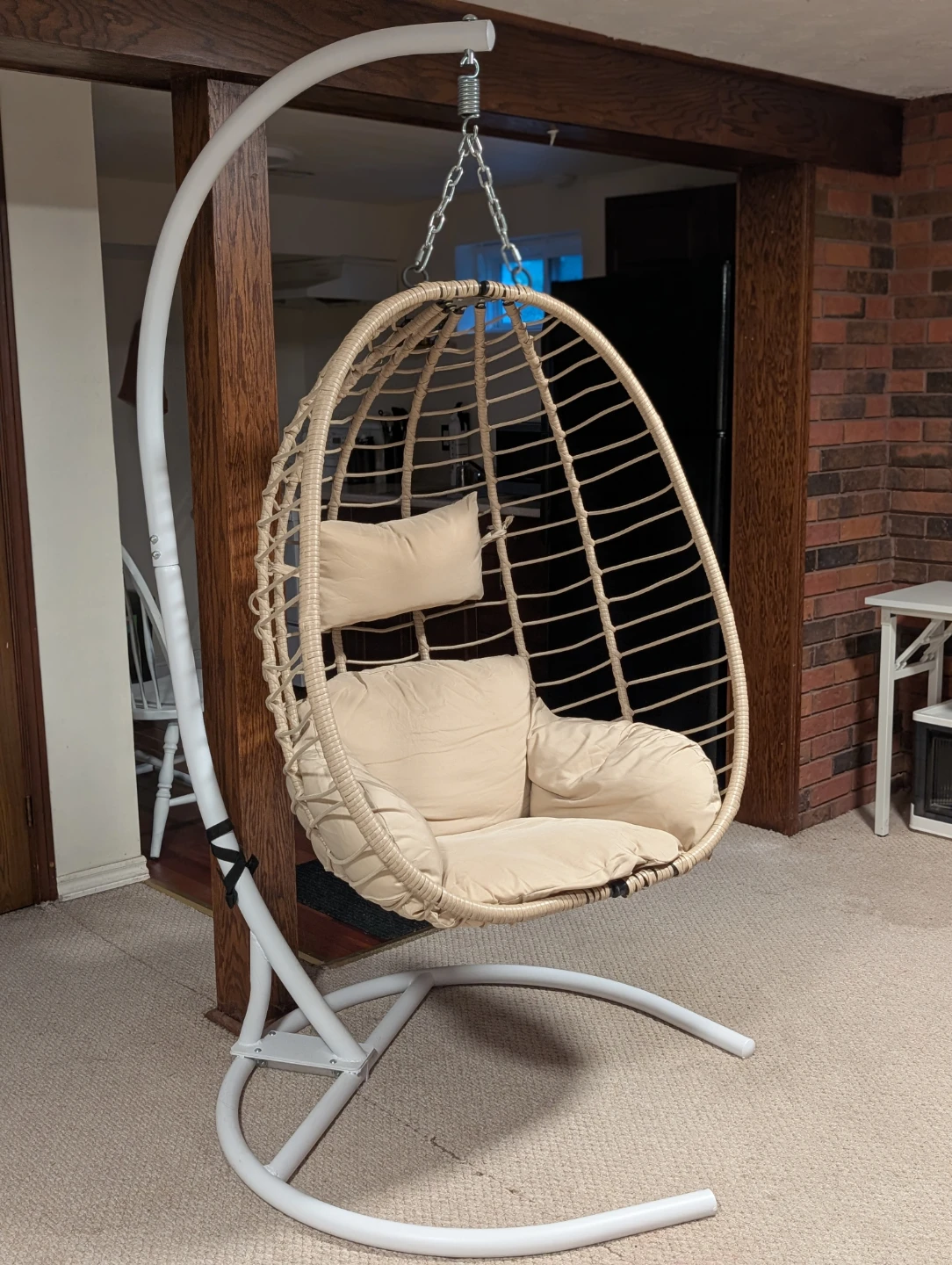 Hanging Egg Chair with Stand and Cushions - photo 3