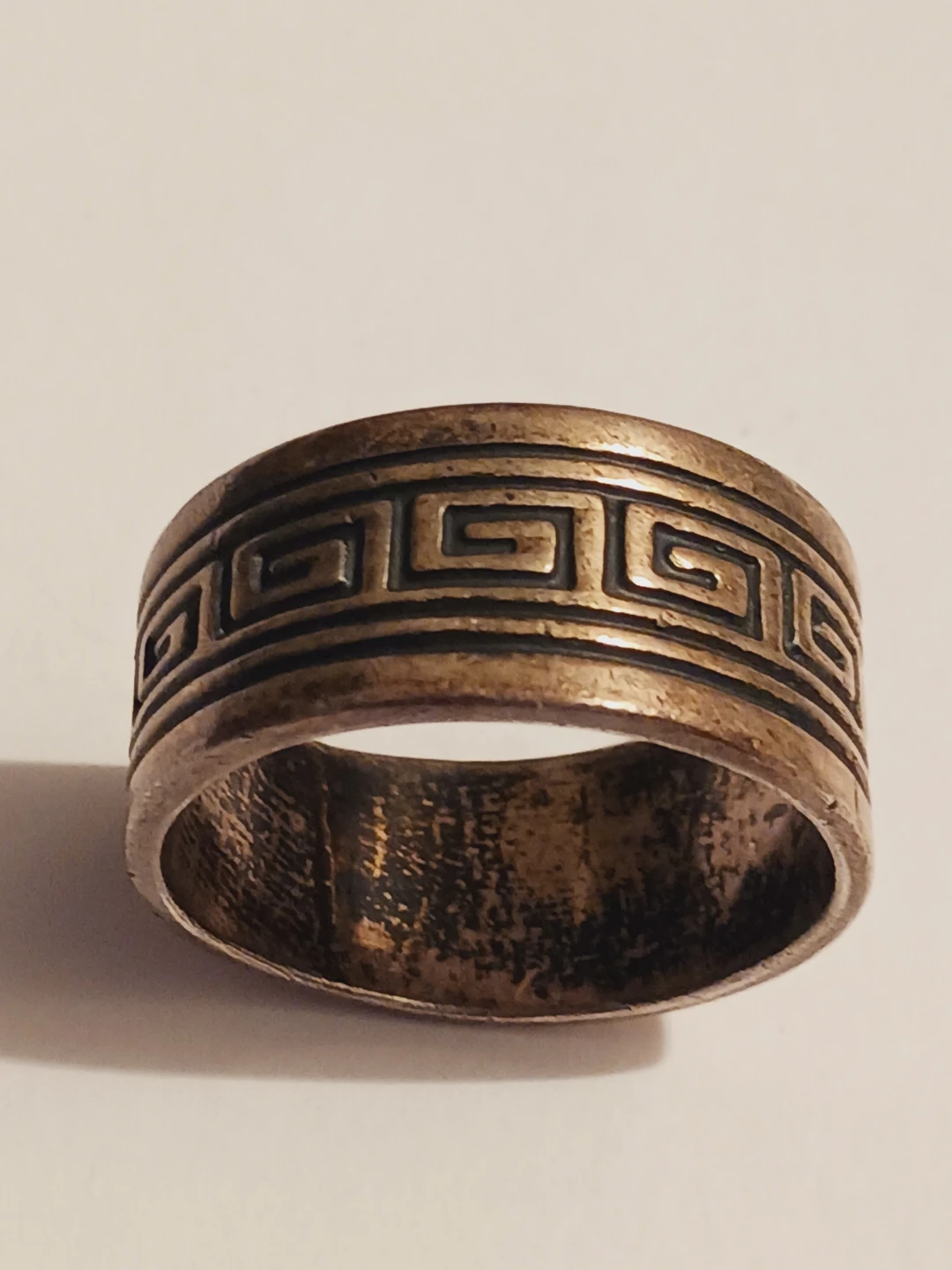 Sterling Silver 925 Men's Greek Key Pattern Ring. 10 - photo 4