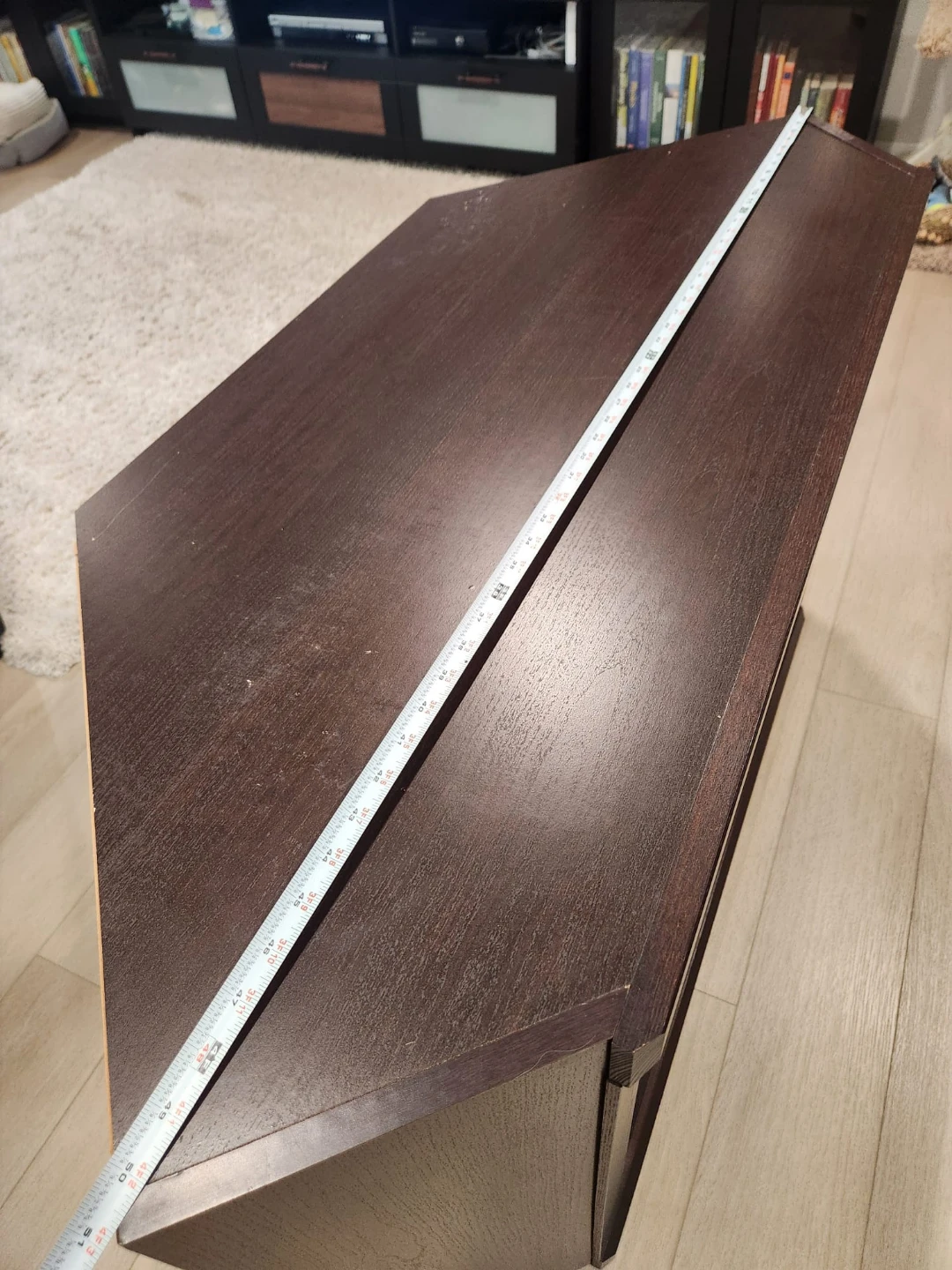 Dark Wood Media Console with Glass Doors - photo 5