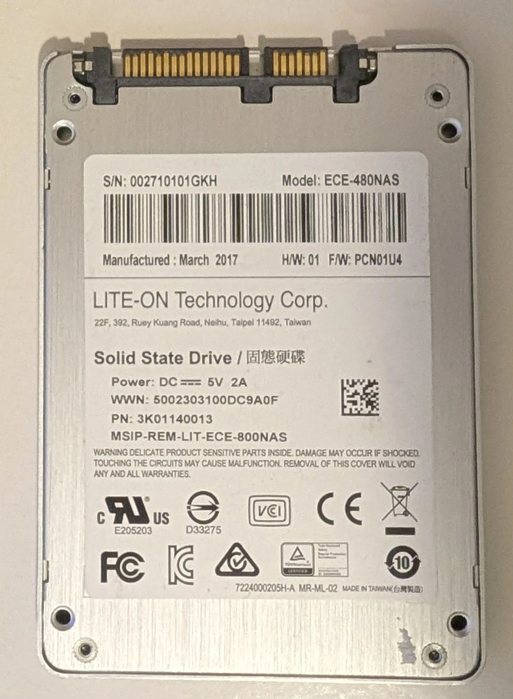 LITE-ON ECE-480NAS SSD 480 GB