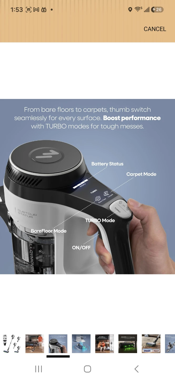 Tineco A11 Hero Cordless Vacuum Cleaner - photo 3
