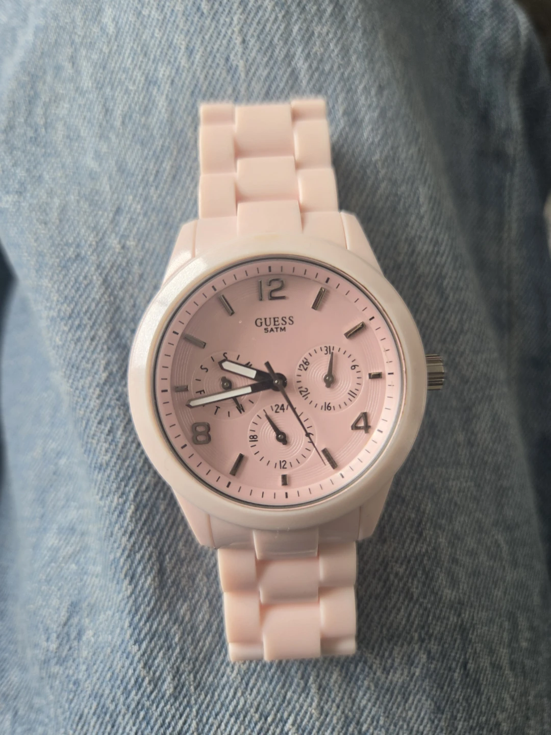 GUESS Pink Silicone Watch