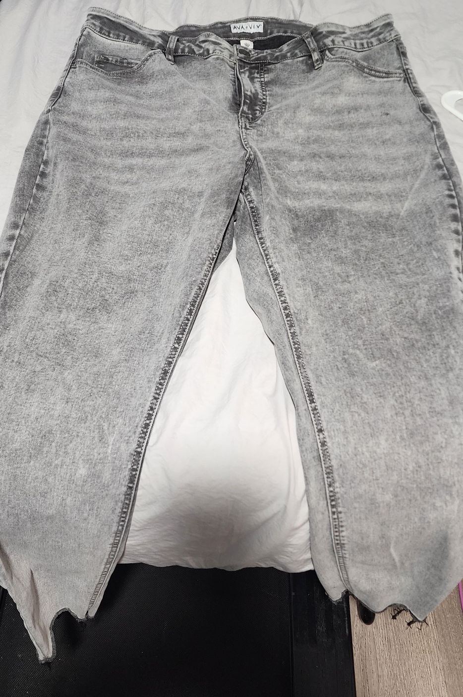 AVA & VIV Gray Acid Wash Jeans Size 18W