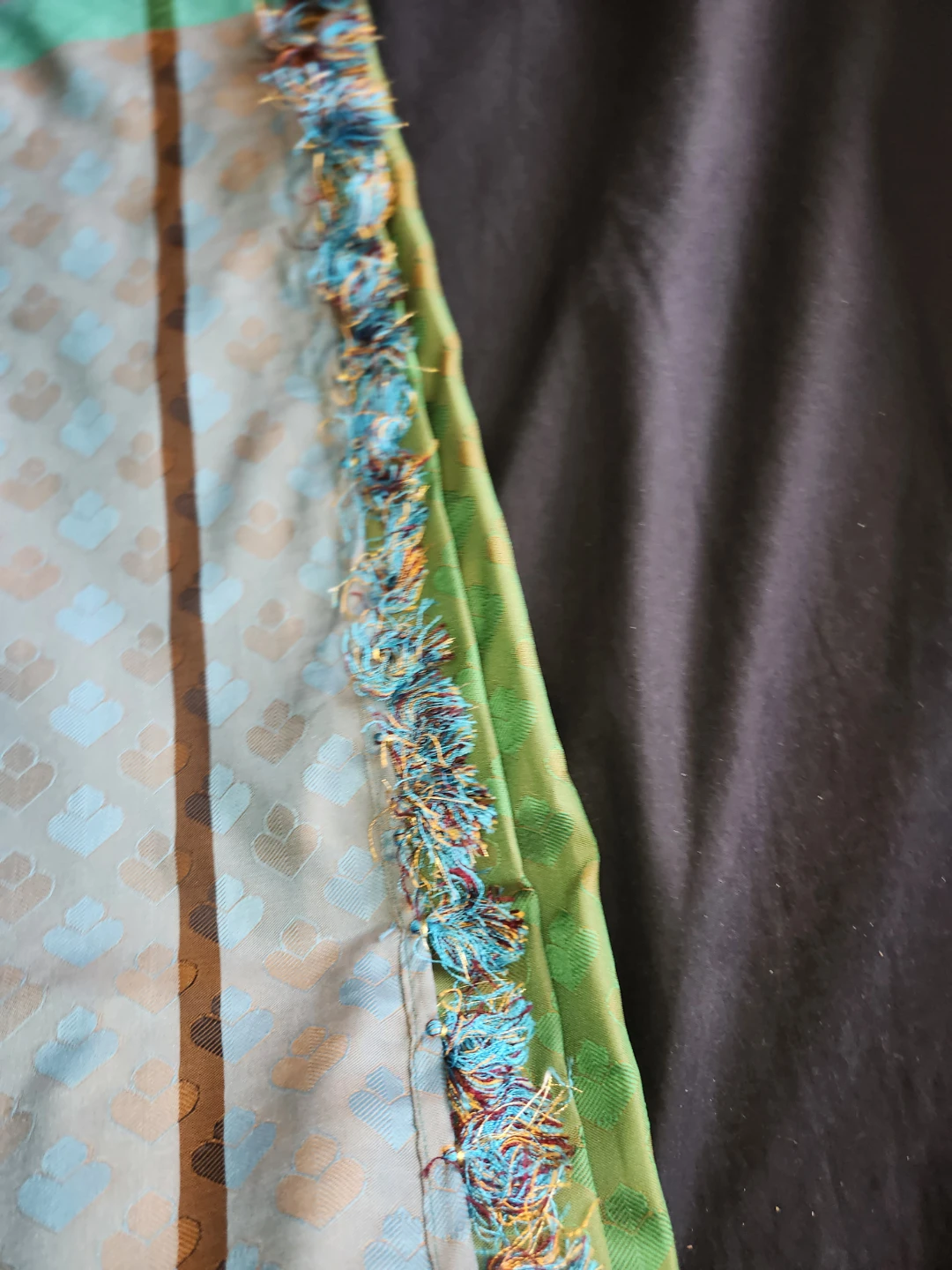 Green Silk Blend Saree with Tassels - photo 3