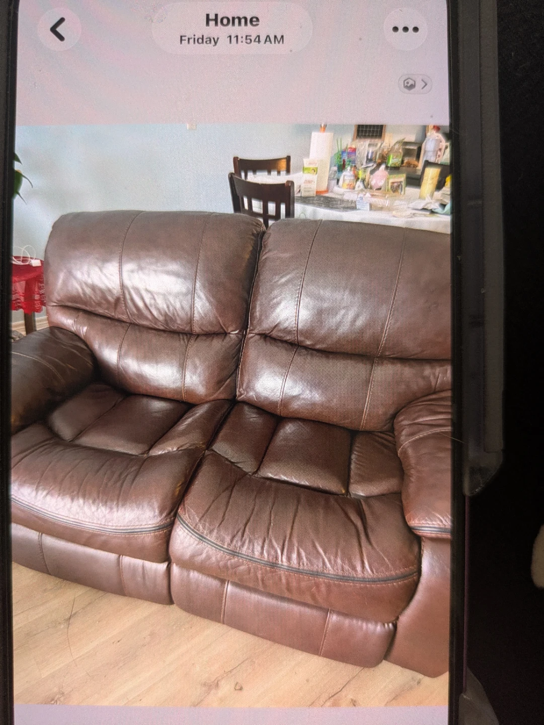 Burgundy love seat and 3 seat - photo 2