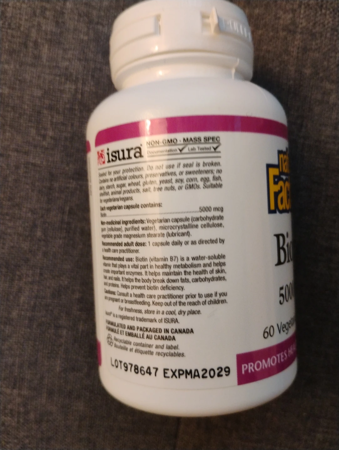 Natural Factors Biotine 5000 mcg Capsules (60 count) - photo 2
