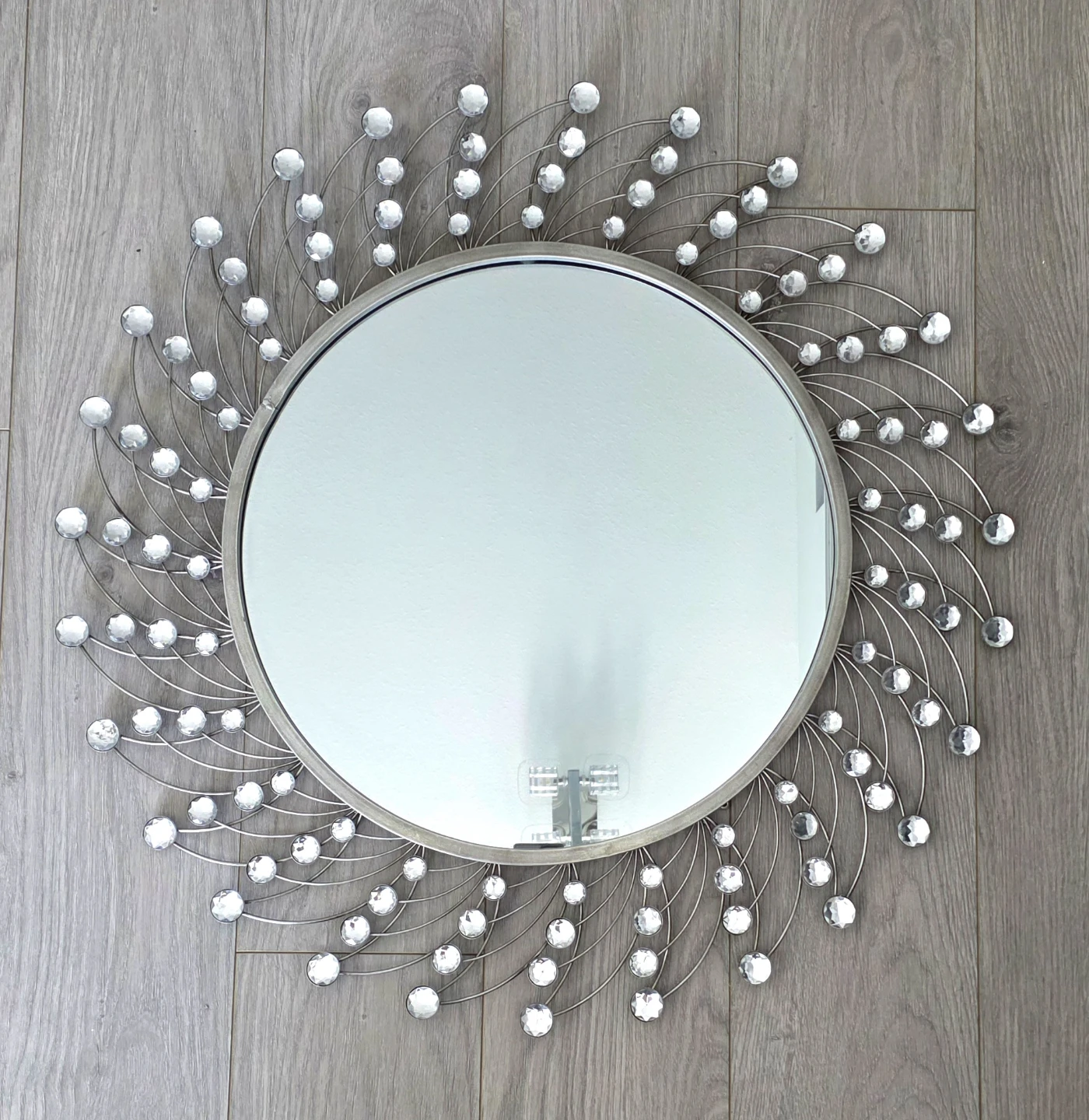 Decorative Sunburst Wall Mirror with Crystals