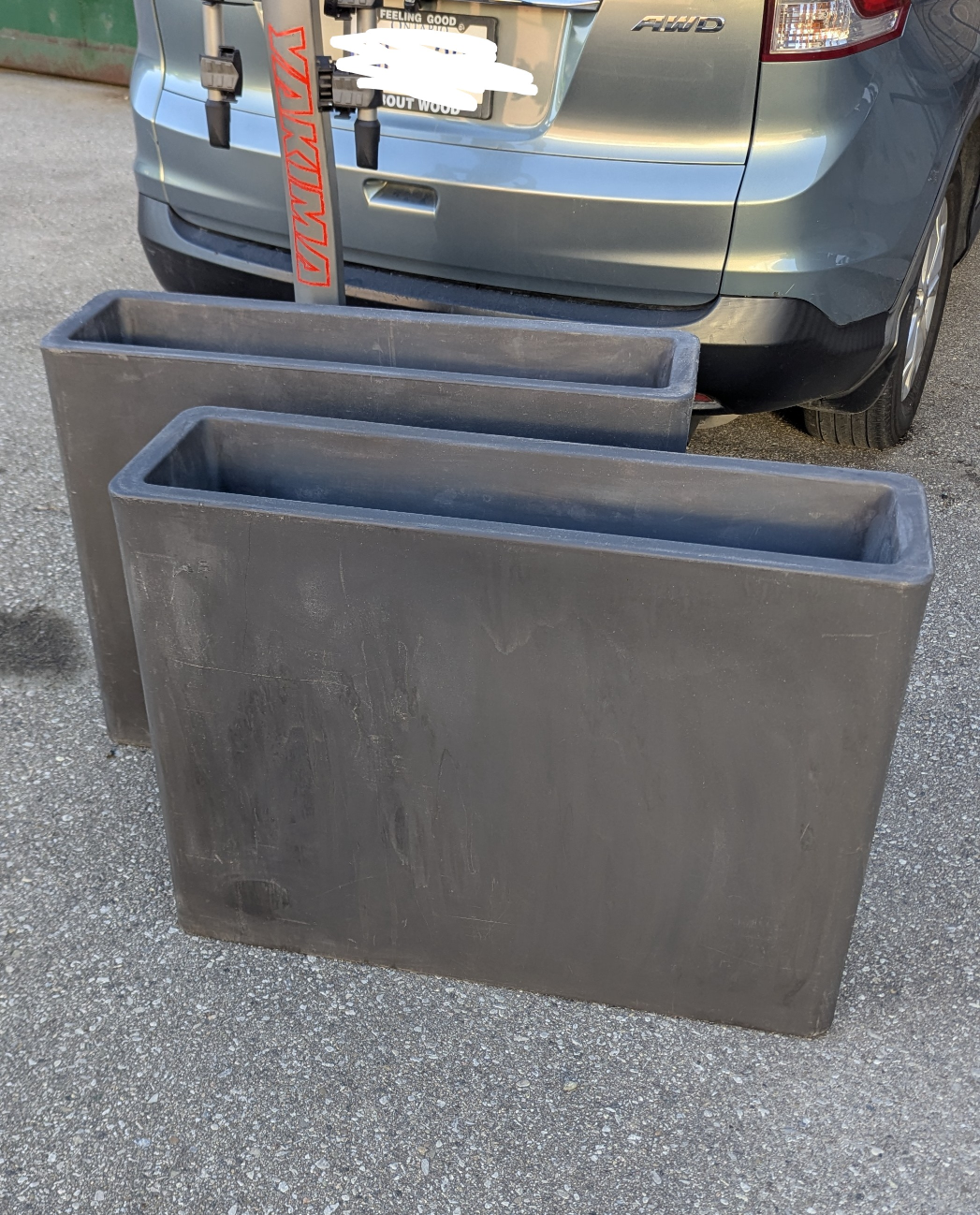 Large Modern Rectangular Self-draining Planters x 2