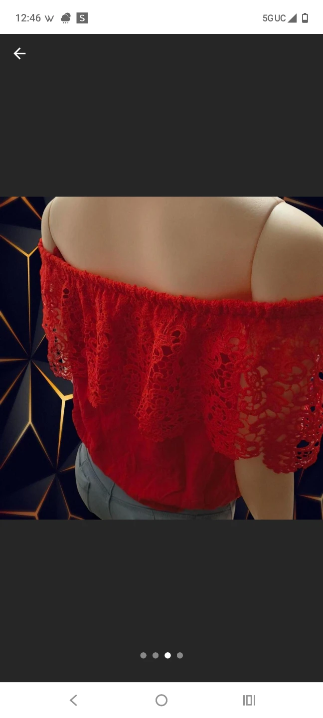Love J Red Lace Off-the-Shoulder Top - photo 4