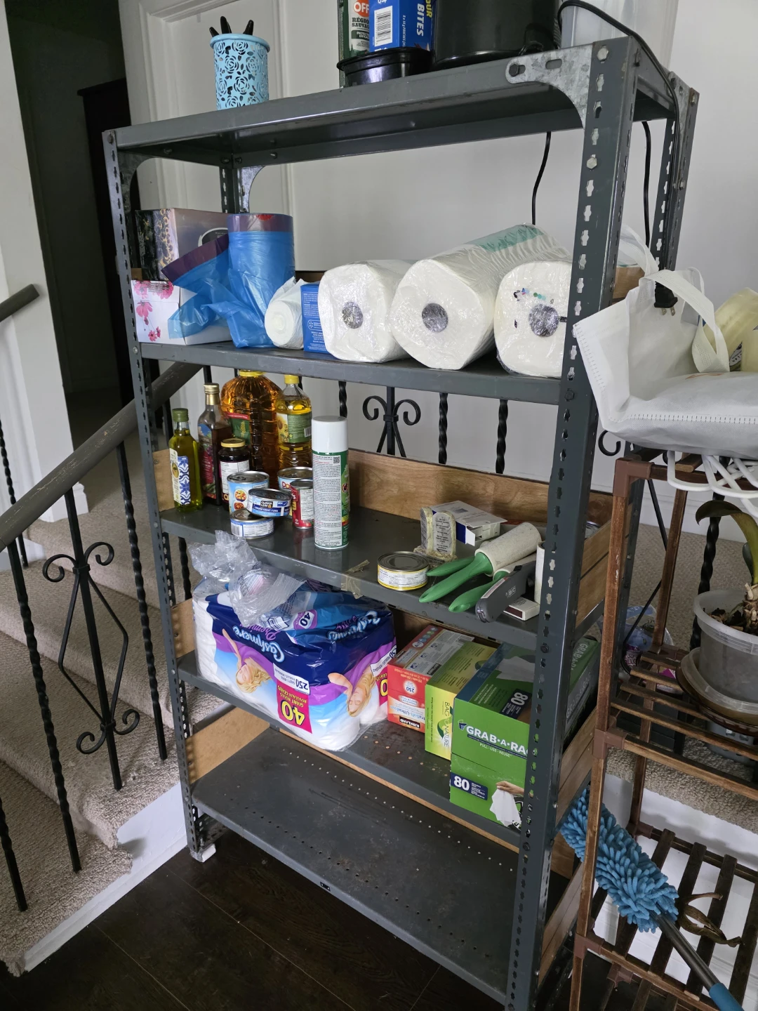 Grey Metal Shelving Unit