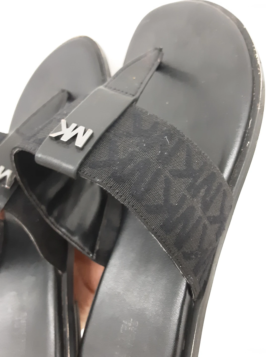 Michael Kors Black MK Logo Thong Sandals - photo 4