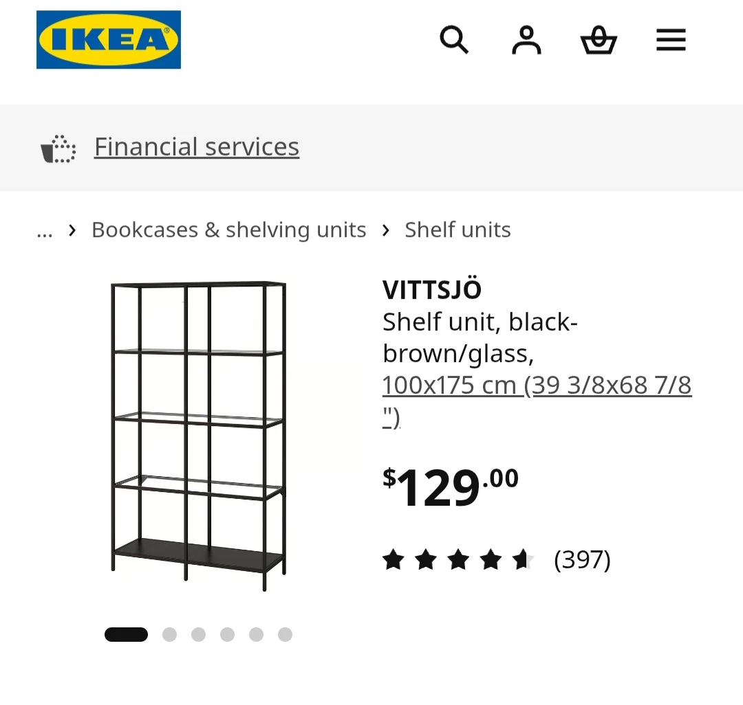 IKEA VITTSJÖ Shelf Unit - Black-Brown/Glass - photo 2