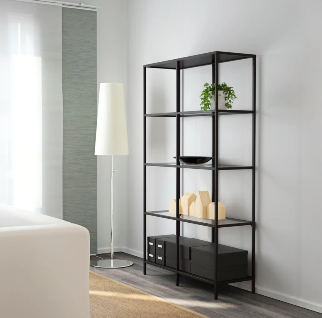 IKEA VITTSJÖ Shelf Unit - Black-Brown/Glass - photo 4