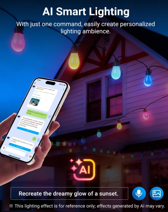NEWEER 96ft Outdoor Smart RGB String Lights - photo 3