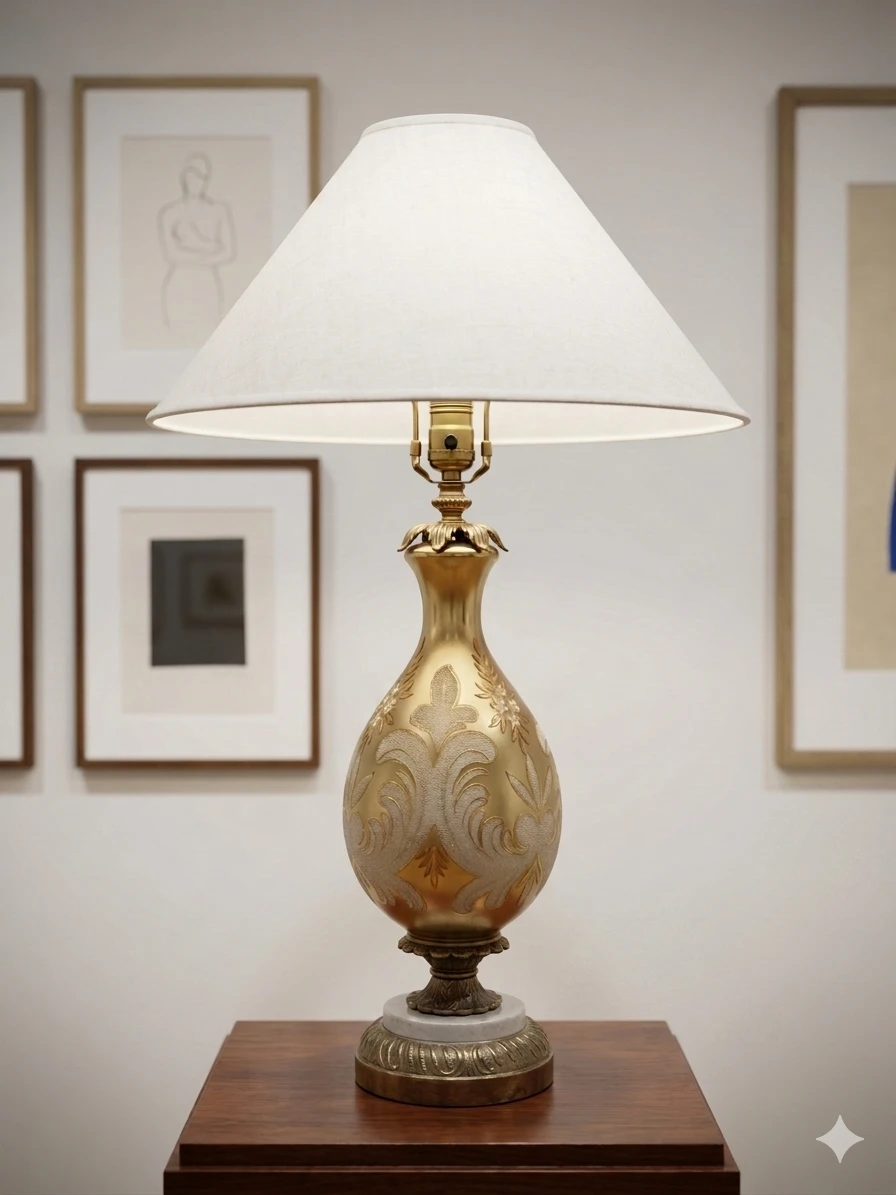 STUNNING 1960s Hollywood Regency Grand Statement Table Lamp