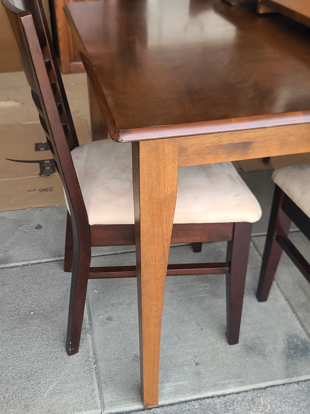 Wooden Dining Table with 4 Chairs and Extension Leaf - photo 5