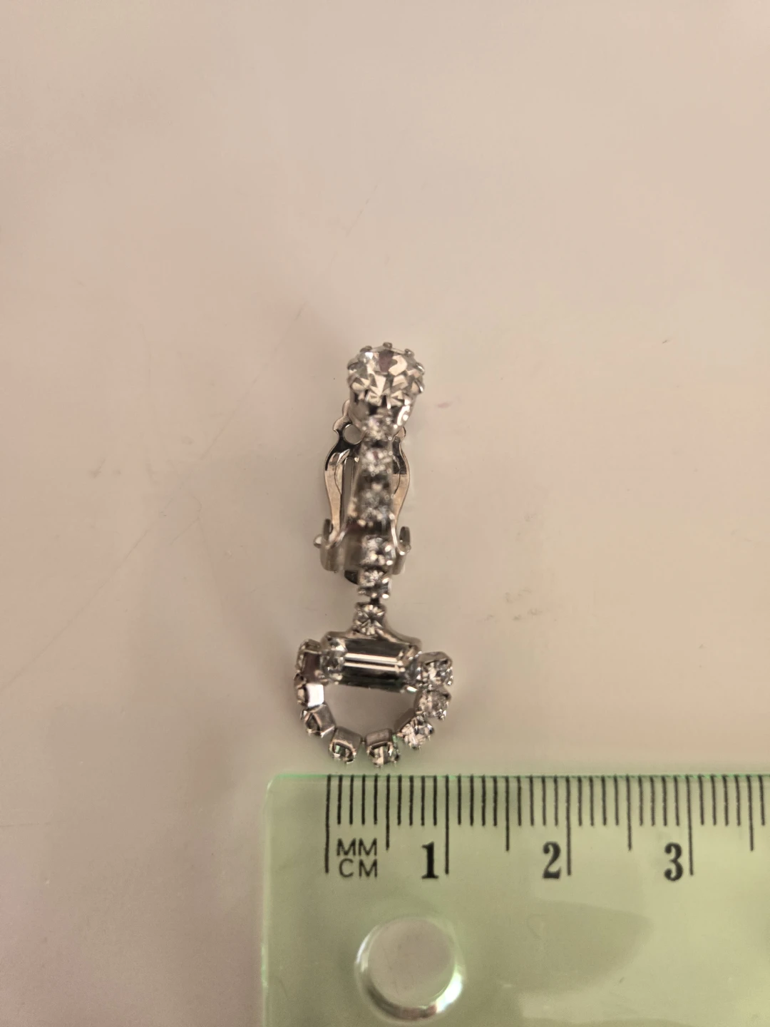 Rhinestone Vintage Stirup Clip-On Dangle  Earrings - photo 5