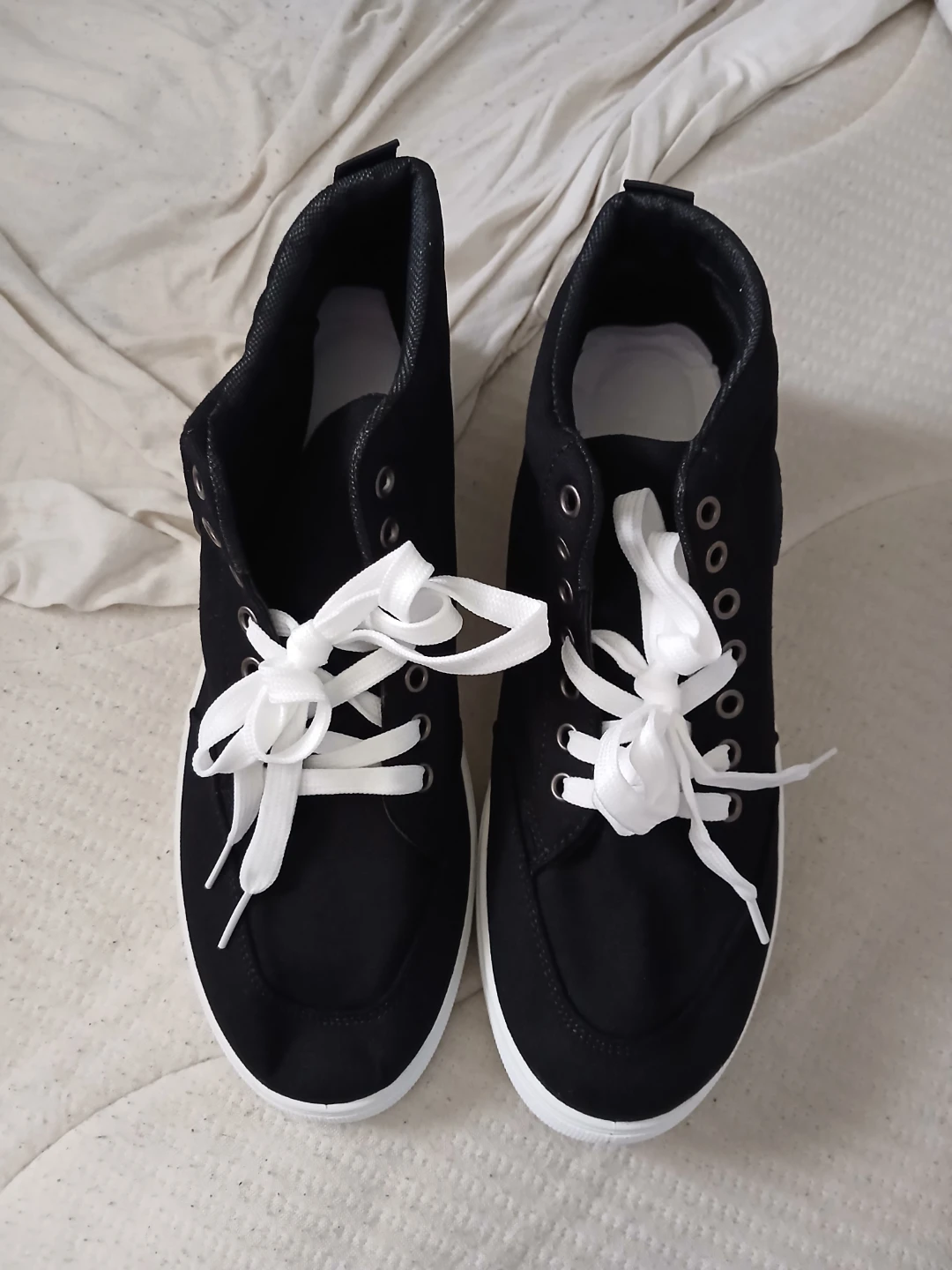 Black High-Top Sneakers With White Soles - photo 3