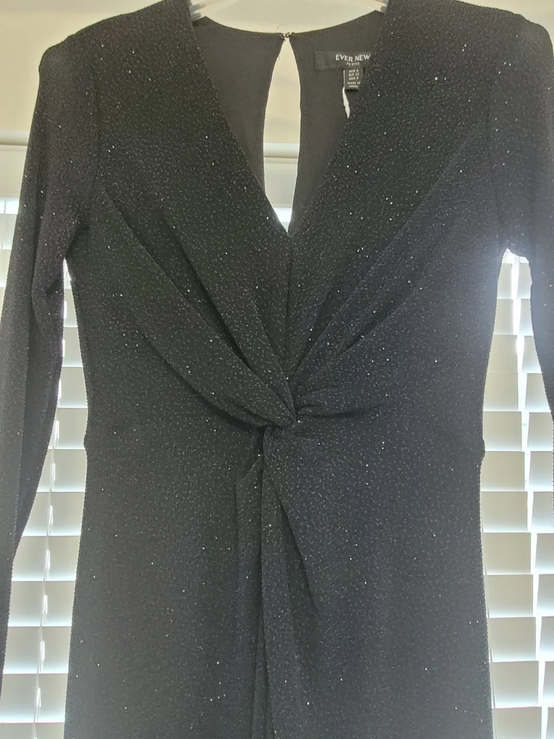 EVER NEW Black Sparkle Twist Front Dress - photo 2