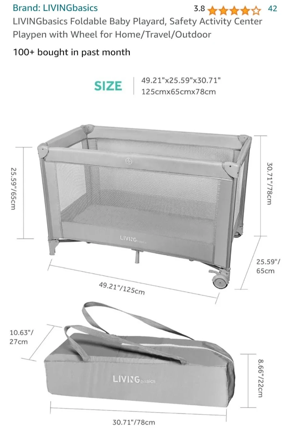 Great Condition - LIVINGbasics Foldable Baby Playard / Playpen - photo 2
