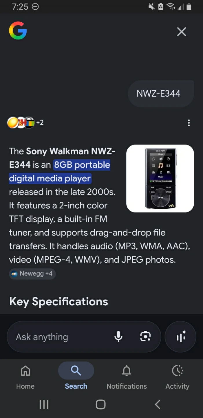 Sony NWZ-E344 music player with built in fm. - photo 4