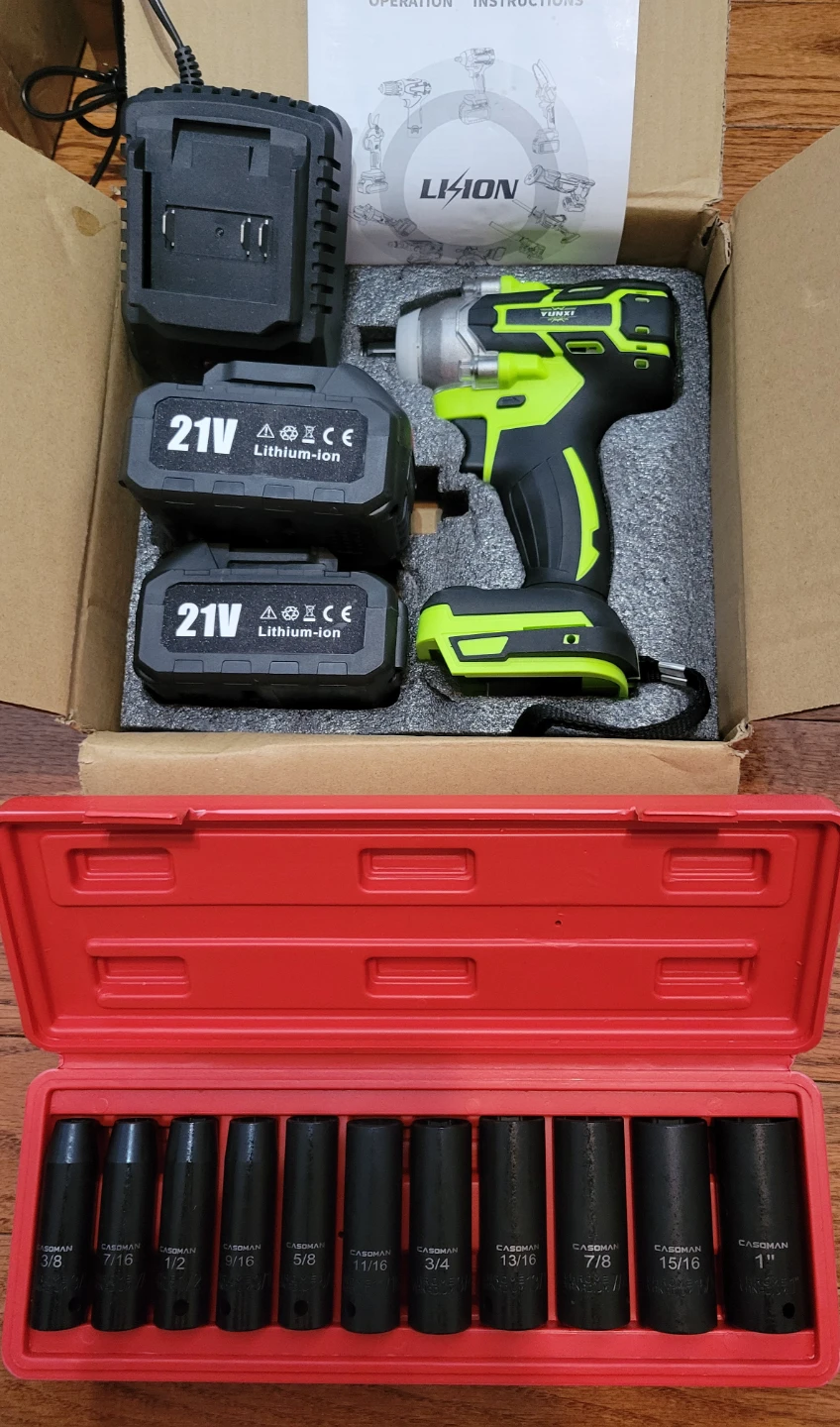 NEW Impact Wrench Kit with 11 SAE Sockets