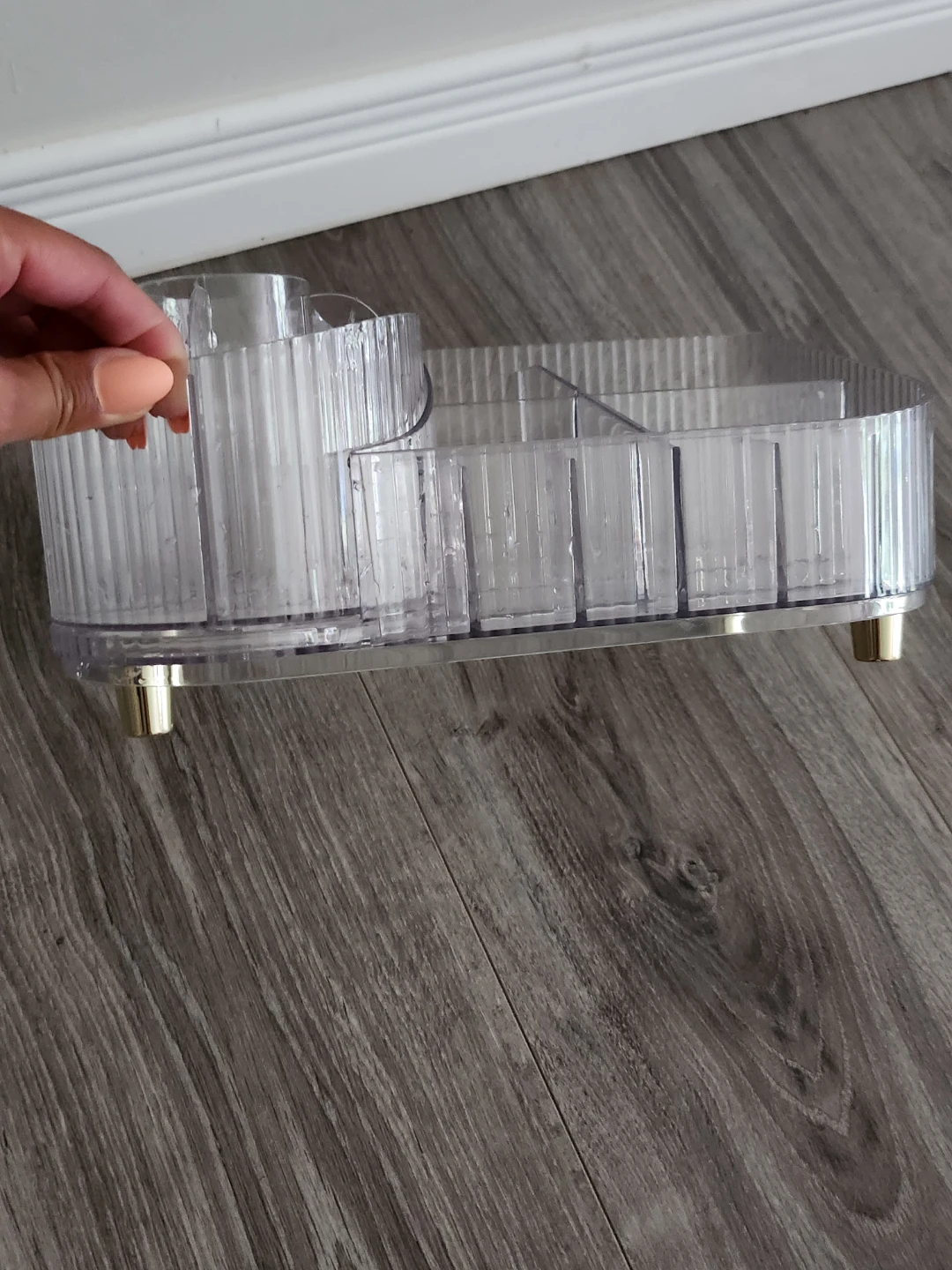 Clear Plastic Makeup Organizer with Compartments - photo 2