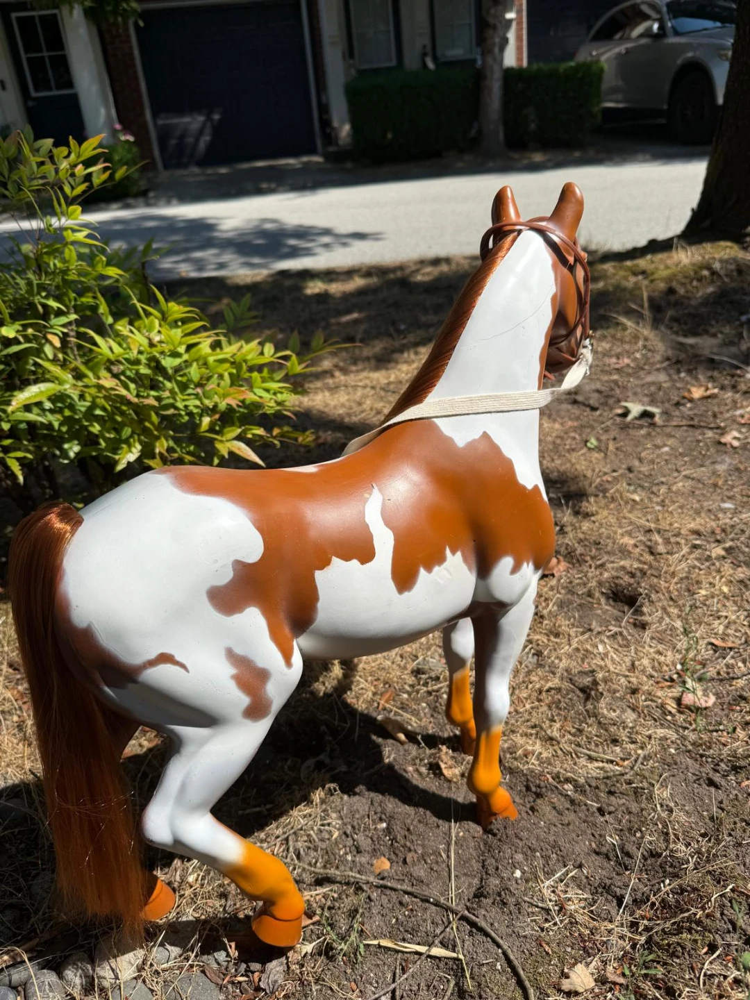 Brown and White Toy Horse with Bridle - photo 3