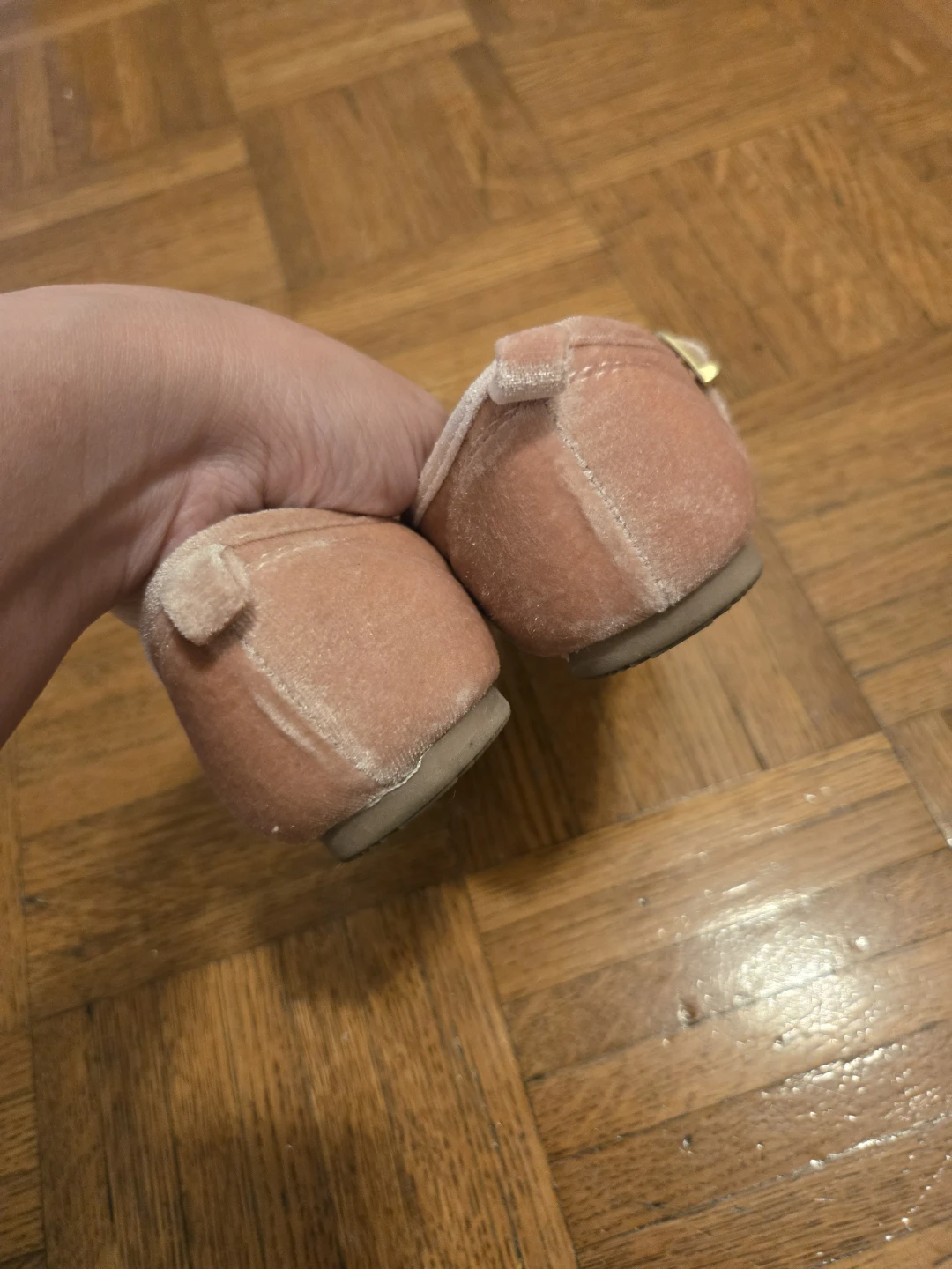 Joe Fresh Pink Velvet Mary Jane Shoes - Size 12 - photo 3