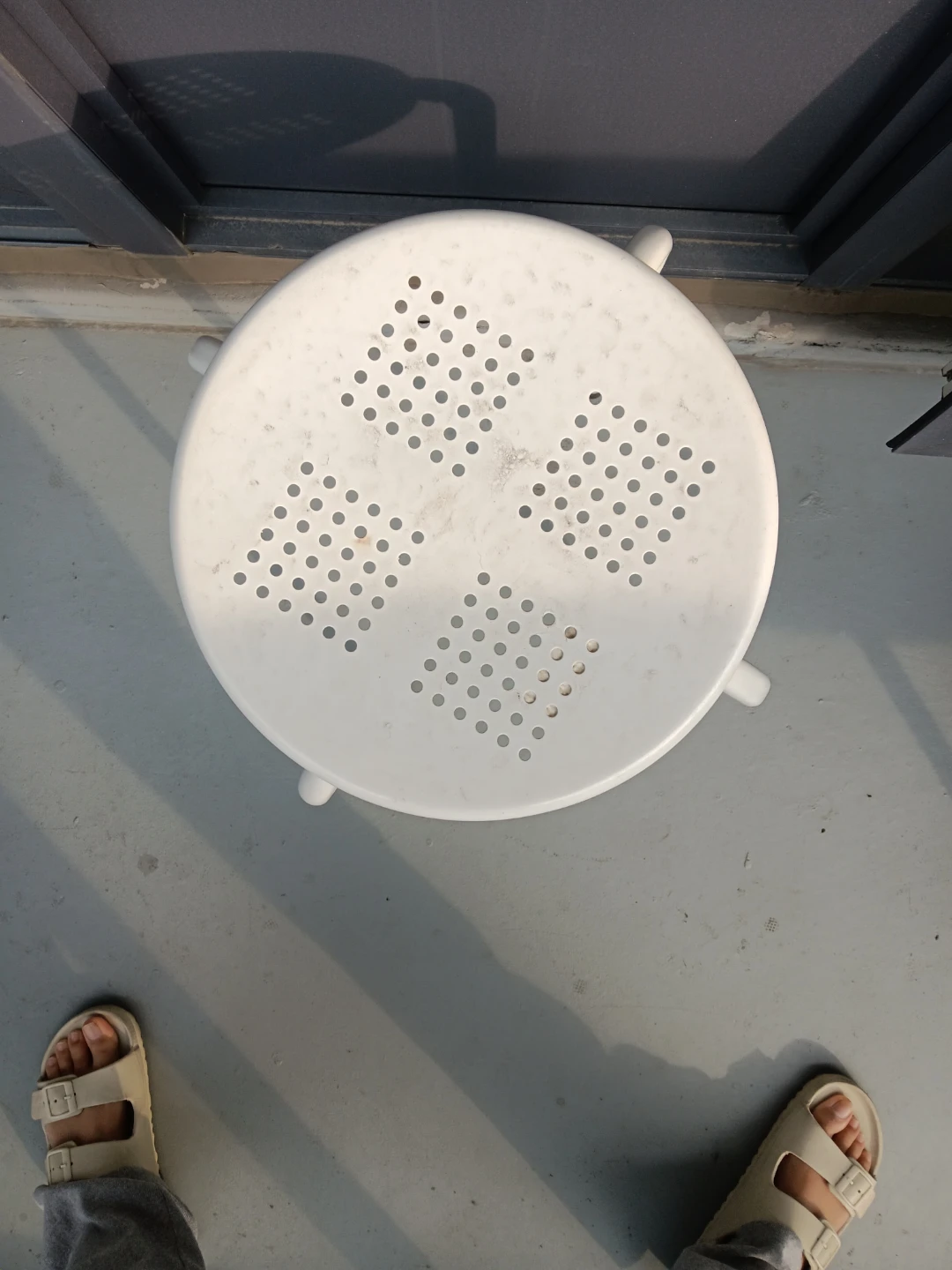 Moving Out sale- White Round Side Table Stool