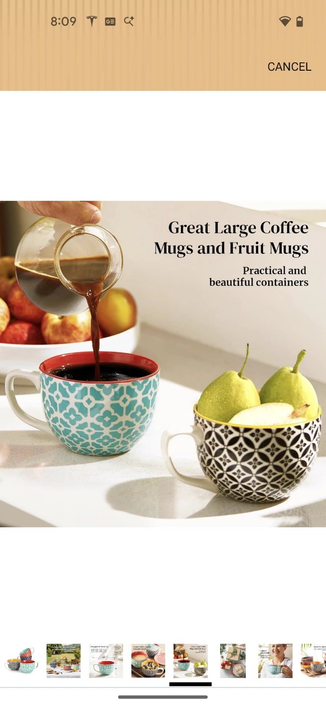 DOWAN Coffee Mugs Set of 4, 24 oz Soup Mugs with Handle - photo 5