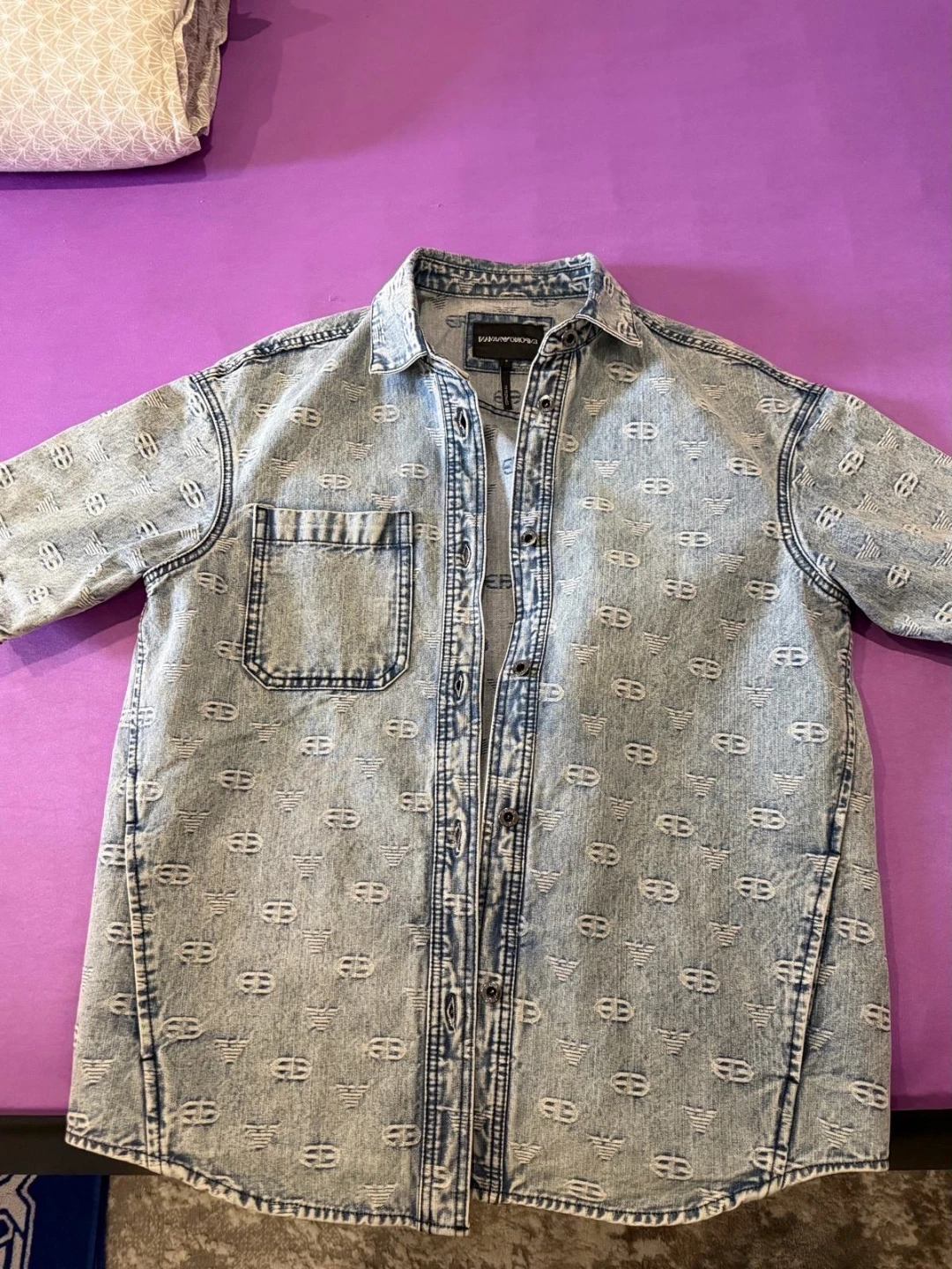 Emporio Armani Denim Short Sleeve Shirt